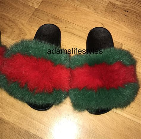 fox fur slides gucci|cheapest gucci slides.